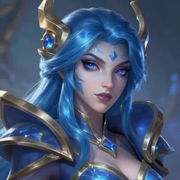 Protrait of Crystal Maiden from Dota 2, high fantasy, detailed face, artstationhd, trending on artstation