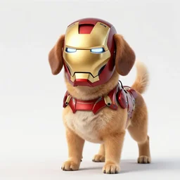 ironman as an anthropomorphic dog, no helmet, 4 k, photorealistic, hd