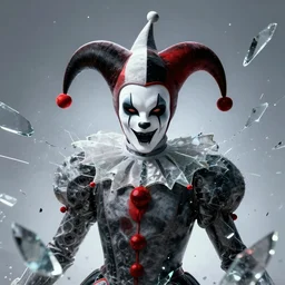 impressive ominous cinematic fine portrait photo of a court jester!! rigid shattered crystal shard glitch volumetric dynamic fluid simulation lighting impressive masterpiece hyper ultra detailed intricate sharp focus 8 k realistic illustration canon eos r 3 fujifilm x - t 3 0 sony alpha, by james gurney tooth wu artgerm colorful!!!, trending on artstation behance cgsociety