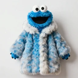 a fur coat made out of cookie monster