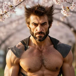 the wolverine portrait picture by yousuf karsh, golden hour, realistic, body shot, sharp focus, 8 k high definition, insanely detailed, intricate, elegant, cherry blossoms