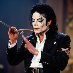 Michael Jackson playing the role of Edward Scissorhands, hyperrealism, detailed, 4k