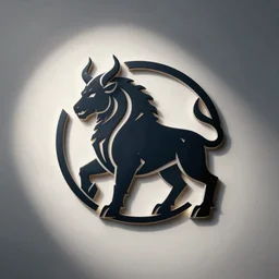 stylized cyberpunk minotaur logo