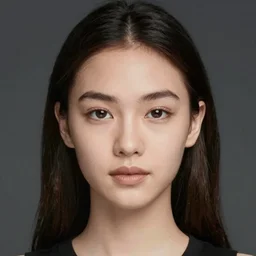 a masterpiece portrait photo of a beautiful young woman who looks like an asian margot robbie, symmetrical face