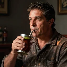 argentinian average man drinking mate