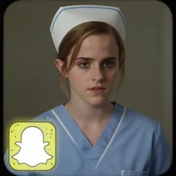 photo, close up, emma watson in nurse scrubs, dim light, low light, fog, android cameraphone, snapchat story screenshot, 2 6 mm,