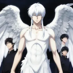 an intense lovecraftian personification of an angel, white male, by takehiko inoue and kim jung gi and hiroya oku, by thomas kinkade and greg rutkowski and ilya kuvshinov, masterpiece illustration, ultrarealistic, perfect face and anatomy, golden ratio