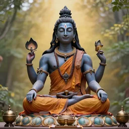 a monk meditating on lord shiva