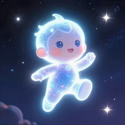 a glowing magical heavenly sparkling gigachad in space, artstation, digital art.