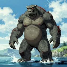 lake monster, Trending on Artstation, Hiroaki Tsutsumi style