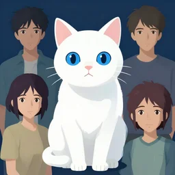 white cat. blue eyes. clean cel shaded vector art. shutterstock. behance hd by lois van baarle, artgerm, helen huang, by makoto shinkai and ilya kuvshinov, rossdraws, illustration