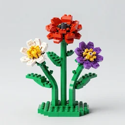 flowers made out of lego, by rembrandt