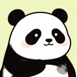 super cute and funny giant panda avatar, illustration, 2 d, flat style, flat