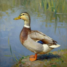 a duck on the prowl oil painting jules perahim