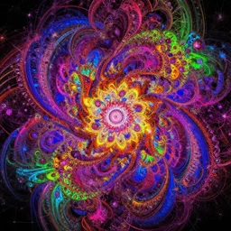 explosive colorful fractals