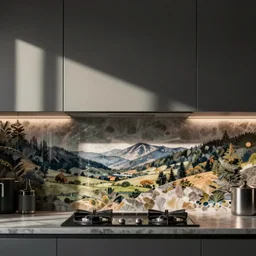 kitchen backsplash designed by damien hirst,