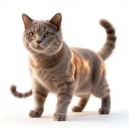 A very muscle cat ultra-realistic, white background, 8k HDR sunset lit, intricate detail