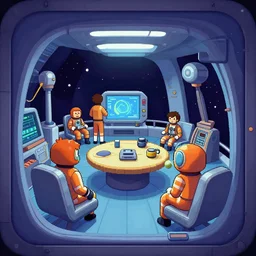 inside a spaceship, from a space themed Serria point and click 2D graphic adventure game, made in 1999