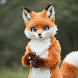an anthropomorphic fox, fursuit, cosplay