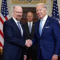 joe biden and walter white shake hands for the camera