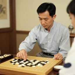 vintage photograph of cool buff chads playing goban baduk