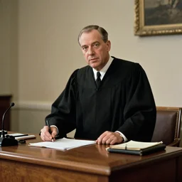 judge steve harvey presiding over the nuremberg trials historical fiction hyperrealism photo - realistic retro photography photorealistic