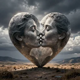 a heart - shaped kiss, concept art