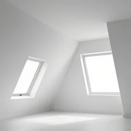 1.7 metre low attic, with matte white angled ceiling, with 2 rectangular windows opposing each other, with a large square window in the back right corner of the room, with exquisite turkish and persian rugs on the polished plywood floor, XF IQ4, 150MP, 50mm, F1.4, ISO 200, 1/160s, natural light