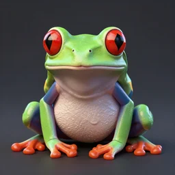 a red - eyed tree frog, eye patch, 3 d model, high quality