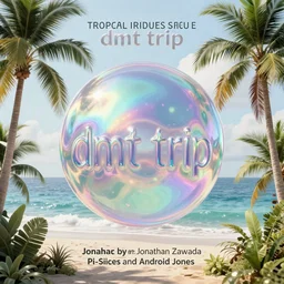 album cover design tropical iridescent dmt trip, by Jonathan Zawada, Pi-Slices and Android Jones, digital art