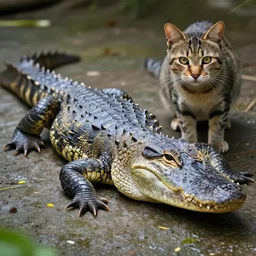 a aligator - cat - hybrid. animal photography,