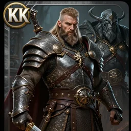 human hero, bearded gigachad in armour, d & d barbarian, nordic warrior, elden ring boss, powerful male character from warcraft, character portrait, trading card game art, perfectly shaded, extremely detailed, matte, artstation, volumetric lighting, 8 k, game cover art, sharp focus, anatomically correct!!, dark fantasy vibe, art by frank frazetta and art
