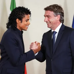 Michael Jackson shake hands with Jair Bolsonaro, 2021