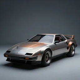Product color photo of car designed in the style of H R Giger + Syd Mead 80s