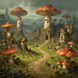 Fungus Village, Fantasy Art