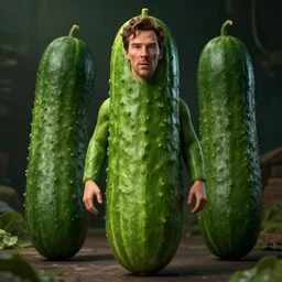 hyperrealistic film still of benedict cumberbatch disguised as a giant cucumber, stunning 3 d render, inspired by istvan sandorfi & greg rutkowski & unreal engine, perfect symmetry, dim volumetric cinematic lighting, 8 k octane comprehensive render, extremely hyper - detailed, incredibly lifelike attributes, intricate, real flesh texture, masterpiece, artstation, stunning,