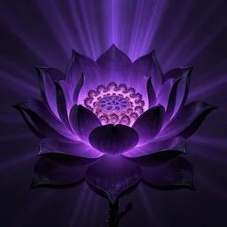 a beautiful and detailed illustration of a black lotus with fractal fibonaucci sequence of glowing purple petals, in the style of magic the gathering, highly detailed, digital painting, god rays, volumetric lighting, octane render, 4 k resolution, art by artgerm and greg rutkowski and alphonse mucha, masterpiece, in a luminist baroque style