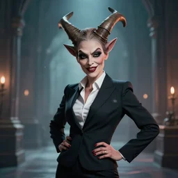 epic professional digital portrait art of Krampus 👩‍💼😉,best on artstation, cgsociety, wlop, Behance, pixiv, astonishing, impressive, outstanding, epic, cinematic, stunning, gorgeous, concept artwork, much detail, much wow, masterpiece.