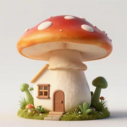 a house shaped like a mushroom, with a fungal roof