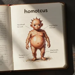 illustrated recipe for a homunculus, found schematic in a notebook
