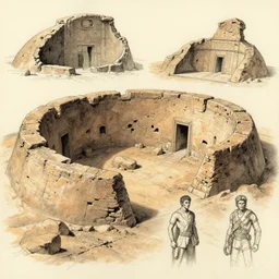 ancient martian ruin concept sketch by joe johnston and nilo rodis - jamero and ralph mcquarrie and norman reynolds