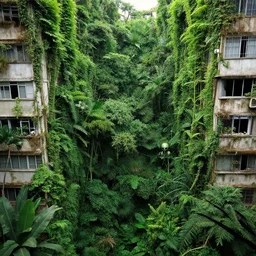 alien vegetation spreading through the building