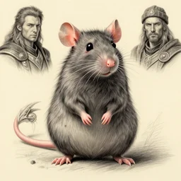 a detailed pencil color portrait of a rat guardian, by justin gerard and greg rutkowski, digital art, realistic painting, very detailed, fantasy, character design, dnd, trending on artstation