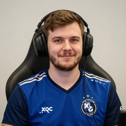 Very very sharp Photograph of Félix Lengyel, XQC Twitch Streamer, realistic