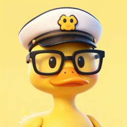 an illustration of a badass duck wearing a sailors cap and 3 d glasses, trending on artstation, central composition, very cartoon, shape focus, high detailed, by anton fadeev w 8 df
