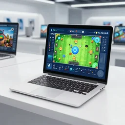futuristic computer that has ai generated game module that can make any type of game you input, product display ces, photograph 2 0 0 8