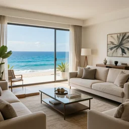 living room filled with an ocean