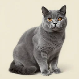exotic shorthair cat, solid grey, beautiful painting by beautiful potter and alphonse mucha