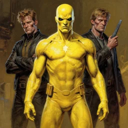 a highly detailed digital undead yellow painting of wally west, by james gurney, greg rutkowski, by craig mullins