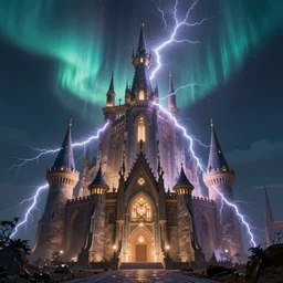 electric lightning castle in the center of the dante alighieri hell,, aurora boreal, thunder, intricate, elegant, glowing lights, highly detailed, digital painting, artstation, concept art, smooth, sharp focus, illustration, epic composition, great space, greg rutkowski, 8 k, very high resolution, astrophotography, processing, extremely hyperdetailed